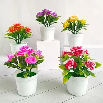 Imagen de ✔ MACETAS CON FLORES ARTIFICIALES