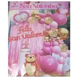 Set Decorativo Romantico Feliz San Valentin Rosado M16 miniatura 1
