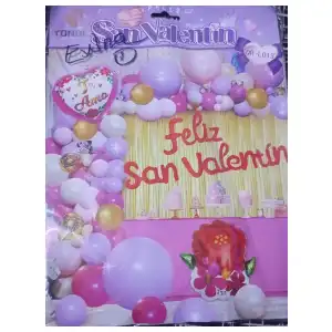 Set Decorativo Romantico Feliz San Valentin Morado M17 miniatura 1