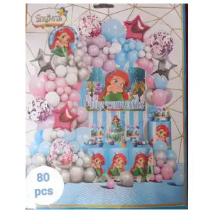 Set decorativo 80 pcs Sirenita Bebé miniatura 1