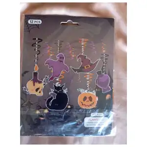 Decoración Colgante para Halloween con Gato Negro miniatura 1